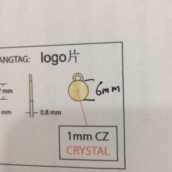 谁家有这个尺寸的logo片，中间带一个1mm的宝石壳