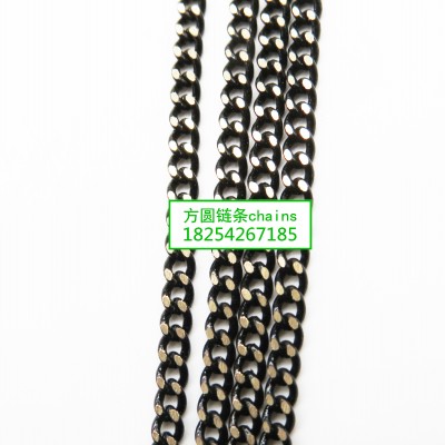 方圆黑色磨面链条jewelrys chains